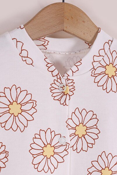 kidello White Floral Baby Girl Romper