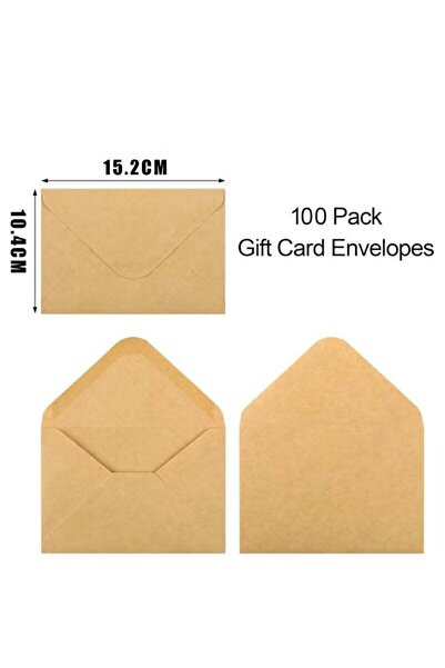NiiMbot Gift Card Envelopes, 100 Pack Kraft Business Card Holders (15.2x10.4cm)