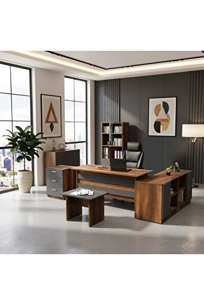 Yurupa Bega ABCDEF Ofis Büro Masa Takımı Barok-Antrasit BEG17-BA