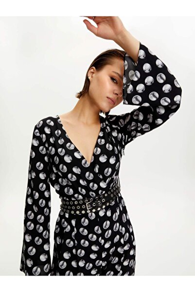 Nocturne Desenli Kemer Detaylı Tulum