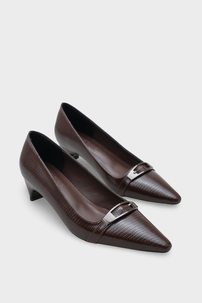 Capone Outfitters Jodi Women's Short Heeled Shoes with Metal Accessories