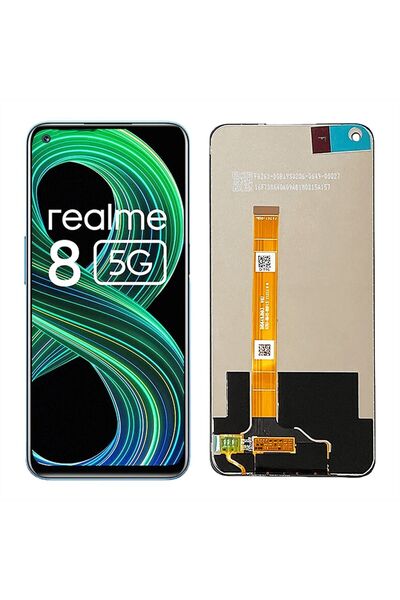 SASA REALME 8 UYUMLU LCD DOKUNMATİK EKRAN ÇITASIZ SİYAH (5G)