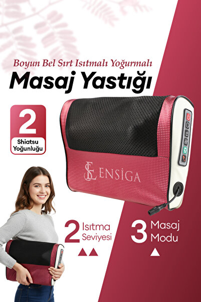 EN SİGA Elektrikli Masaj Yastığı Isıtmalı Yoğurmalı Kademeli Boyun Bel Sırt Araç Çakmaklıklı Adaptörlü