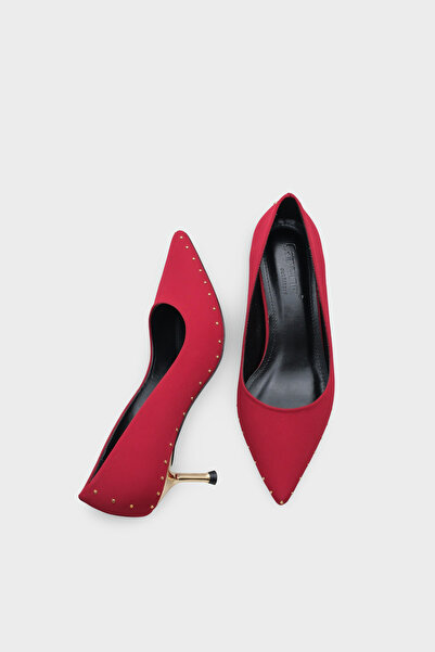 Capone Outfitters Anny Pointed Toe Metal Accessory Metal Heel Stiletto