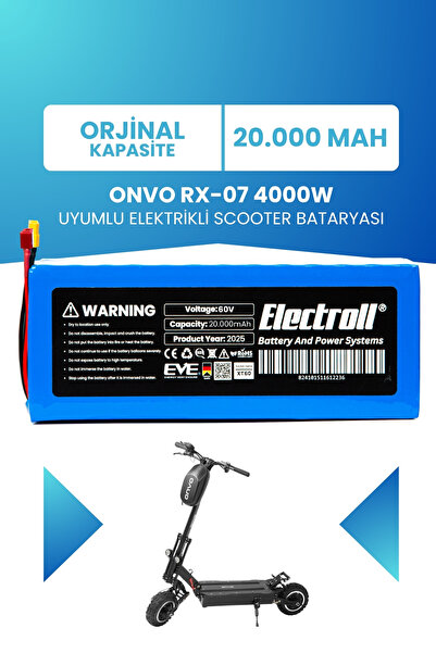 ELECTROLL ONVO RX-07 4000W 60V 20AH Elektrikli Scooter Bataryası