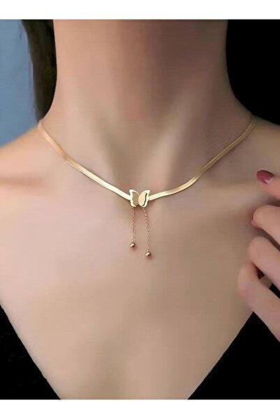 Generic Elegant Gold Color Round Pendant Necklace Clavicle Chain for Women Jewelry Wedding Gift