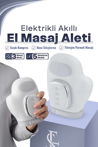 EN SİGA Elektrikli El Masajı 5 Seviyeli Sıcak Kompres Masajı Hava Sıkıştırma ...