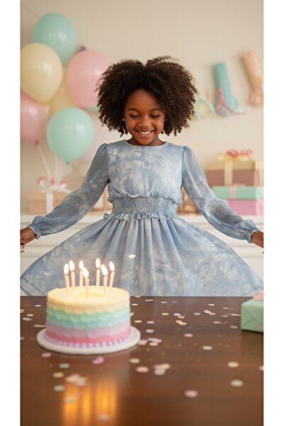 Jolanda FIRFIRLI DESENLİ KIZ ÇOCUK ELBİSE