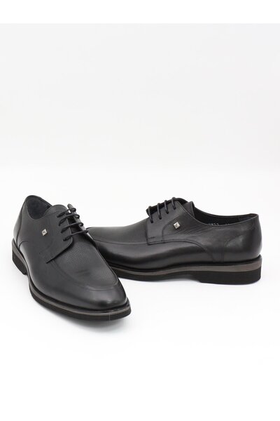 Fosco 2953 Black Genuine Leather Eva Sole Men's Shoes