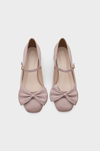 Capone Outfitters Susanna Low Heel Blunt Toe Bow Mary Jane Satin Women's Shoes