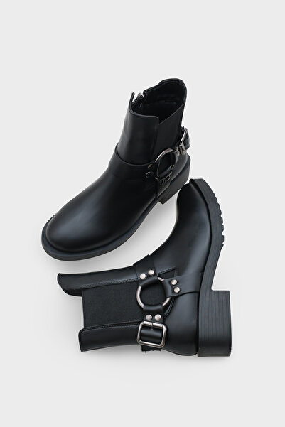 Capone Outfitters Lianne Metal Aksesuarlı Lastikli Motorcu Bot