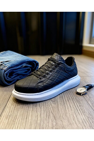 Knack Pantof casual cu talpă înaltă 044 MATLASAT Negru (talpă albă)