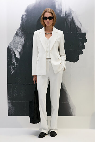 Lufian Sara Kadın Pantolon Ekru