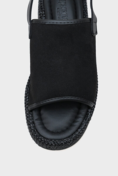 Capone Outfitters Vena Straw Single Buckle Wedge Heeled Women's Sandals