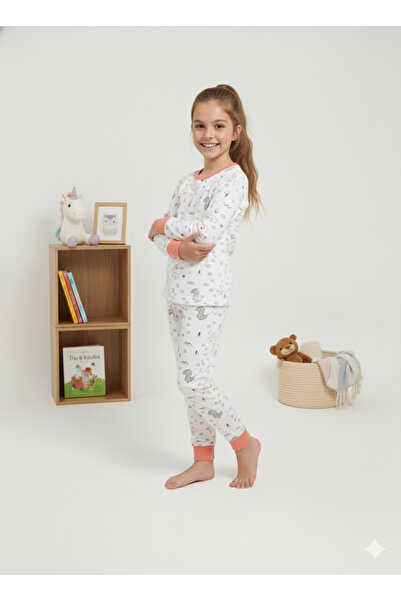 MADALİNA Детски пижамен комплект от 100% памук с ягодов мотив за момичета