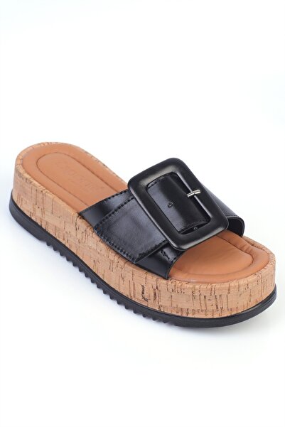 Capone Outfitters Buckle Wedge Heel Rhoda Women's Slippers