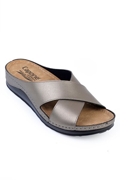 Capone Outfitters Έβενος 107001   Γυναικείες ανατομικές παντόφλες Comfort Cross Band