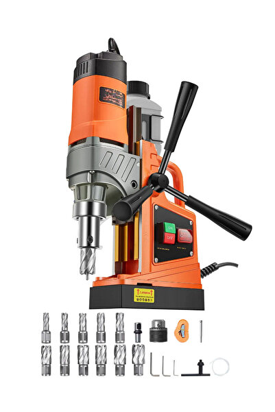 VEVOR Drill with magnetic base and set of 11 core bits 1450W Magnetic Drill