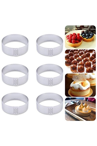 Nar kalıp Narkalıp Yuvarlak Delikli Tart Kalıbı Küçük Boy Çap 6 Cm 6 Adet