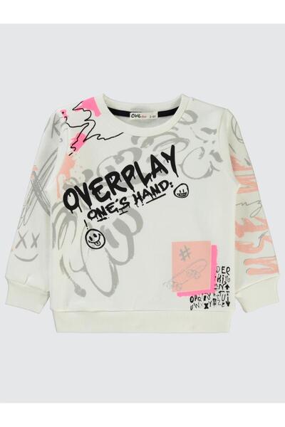 Civil Girls Grafit Printed 2-5 Years Old Sweatshirt - Ecru 5-6 Years Old