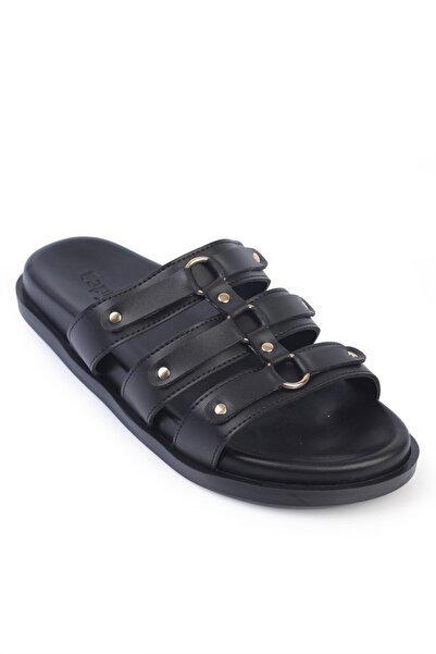 Capone Outfitters Ursula Flat Heel Women's Slippers with Metal Accessories