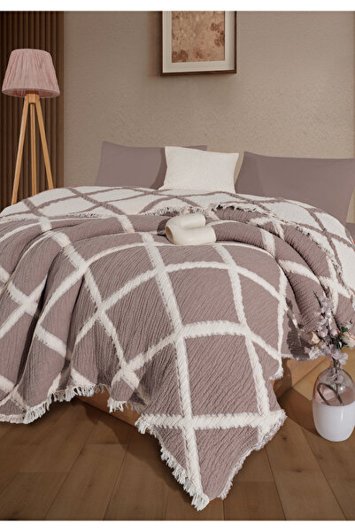 luxtex Double-Sided, Diamond Patterned, 5-Layer, Filled Muslin Blanket, Quilt, 220 X 240 cm