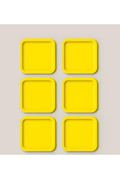 Fabrication 6-Piece Colorful Unbreakable Plastic Square Flat Coffee & Tea & D...