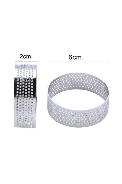Nar kalıp Narkalıp Yuvarlak Delikli Tart Kalıbı Küçük Boy Çap 6 Cm 6 Adet