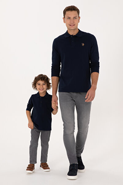 U.S. Polo Assn. Чоловіча футболка з коміром-поло, прямий крій, синя 50313772-VR033