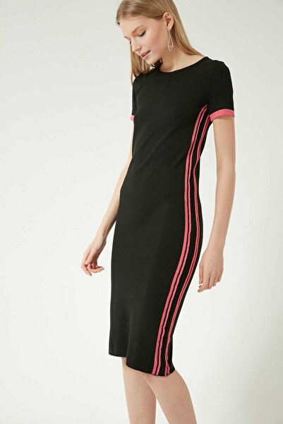 JOIN US Women's Pink Stripe Detailed Knitwear Dress JU8S444