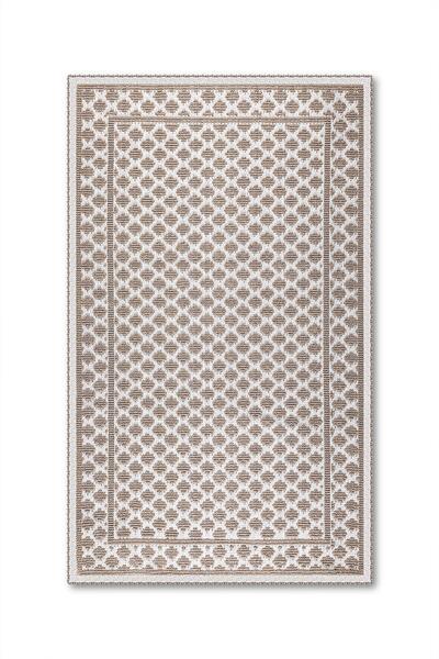 Bluenity Granada Natural Cotton 2-Piece Bath Mat Set 60X100 50X60 cm Beige