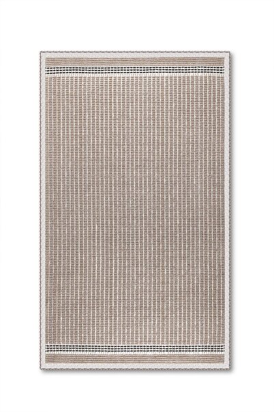 Bluenity Nice Natural Cotton Bath Mat Set 60X100 50X60 cm Beige/Black