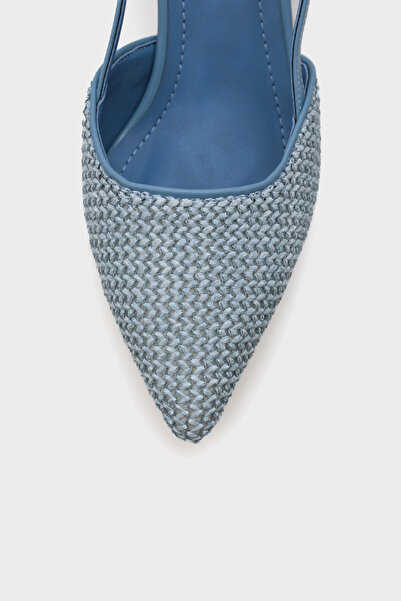 Capone Outfitters Ange Wicker Pointed Toe Medium Heeled Women's Shoes with Back Strap