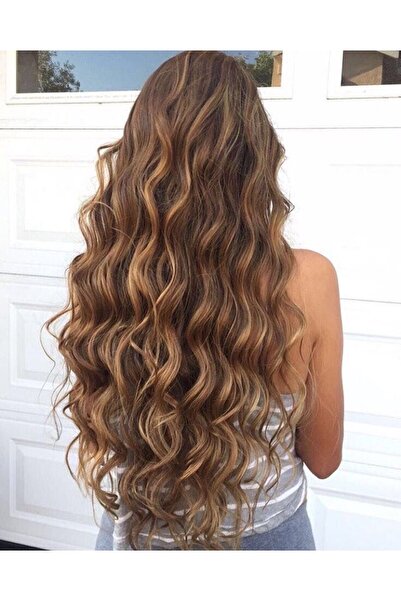 REMY HAİR Kahverengi Afro Dalgalı Yarım Ay – 70cm 190 Gr. Fiber Sentetik Çıt ...