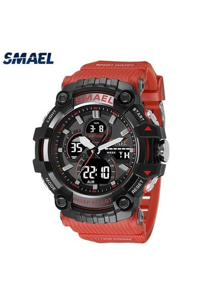 SMAEL 8079 Krmzı Dijital Ve Analog Erkek Kol Saati