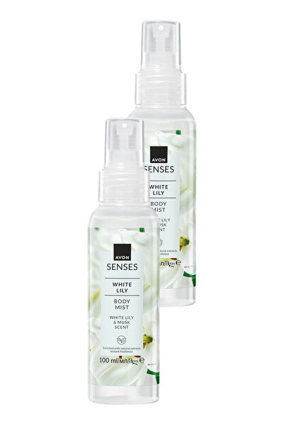 AVON Senses White Lily Beyaz Zambak Kokulu Vücut Spreyi 100 Ml. İkili Set