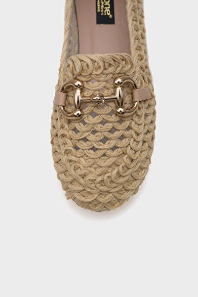 Capone Outfitters Tani Straw Knitted Metal Buckle Women's Loafer