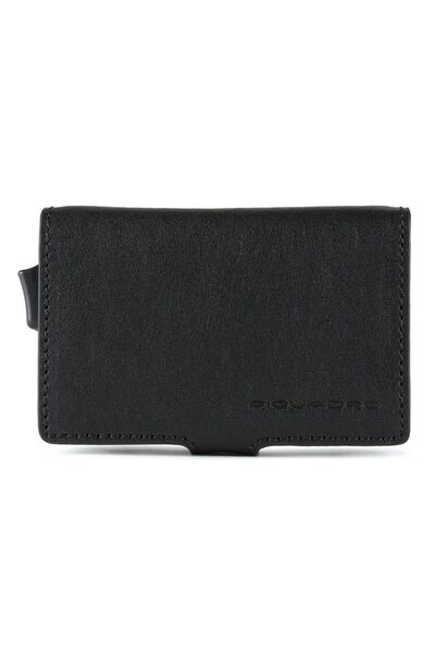 PIQUADRO Piquadro, Suport card din piele, Carcasă card de credit, Negru, Unisex