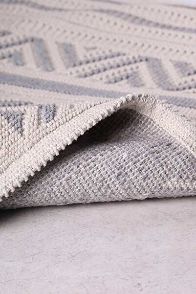 Bluenity Hat Natural Cotton 2-Piece Bath Mat Set 60X100+50X60 cm Gray