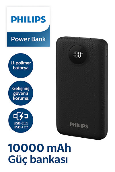 Philips DLP7712 PowerBank 10000 mAh 3.7V Taşınabilir Şarj Cihazı, 22.5W Hızlı...