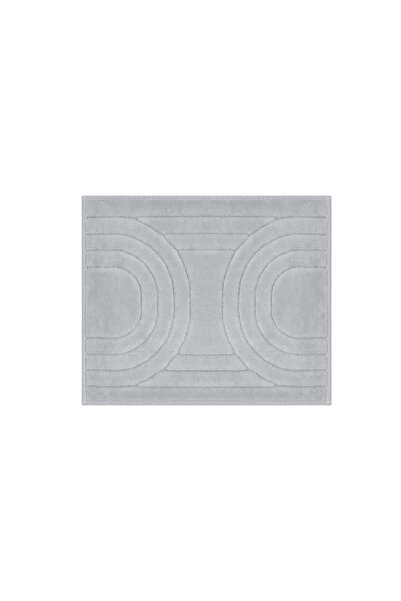 Bluenity Diamond Circle Natural Cotton 2-Piece Bath Mat Set 60X100+50X60 cm - Gray