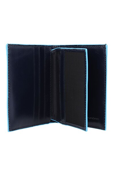 PIQUADRO Blue Square, Leather Card Holder, PP1518B2, Genuine Blue, Unisex