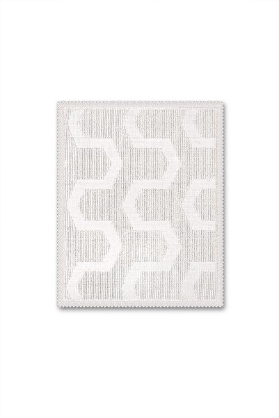 Bluenity Dome Bukle Natural Cotton 2-Piece Bath Mat Set 60X100+50X60 cm - Ecru