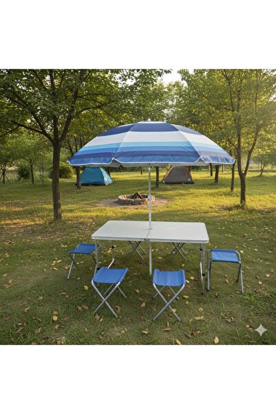 Genel Markalar Kamp & Piknik Masası Seti 4 Kişilik (4 Tabure) – Katlanır 120×...