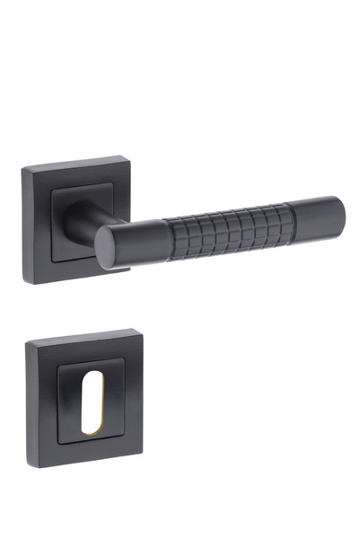 zerafev Lüks Stil Kare Rozetli Alüminyum Kapı Kolu (Kapı Kulbu) (Oda Tipi) V2...