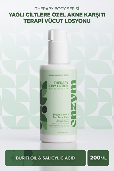 ENZYM COSMETICS Yağlı Ciltlere Özel Akne Karşıtı, Sebum Dengeleyici Vücut Los...