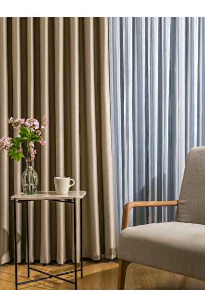 LUNETT HOME Beige Color Blackout Curtain Without Folding Extra-Force Straight...