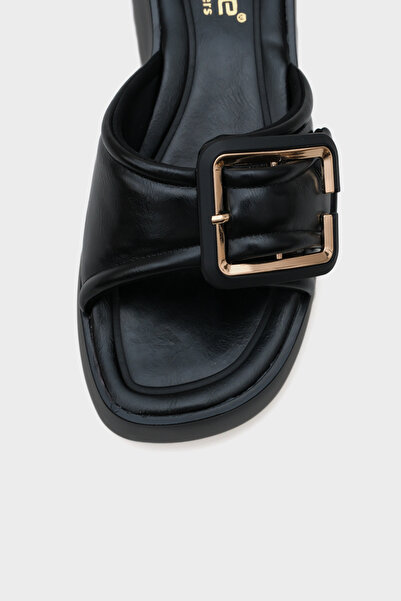 Capone Outfitters Mia Wedge Heeled Single Strap Buckle Women's Comfort Slippers