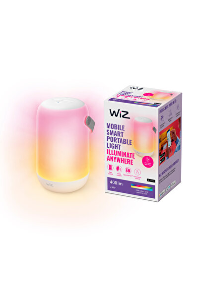 Wiz Mobile Portable - Şarjlı Taşınabilir Akıllı Lamba (RGB Ambiyans) Matter, Google Home, Alexa Uyumlu