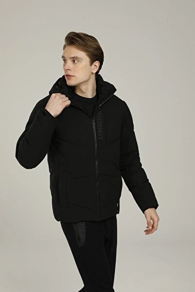 lumberjack Ανδρικό μαύρο παλτό Luis Coat 3pr